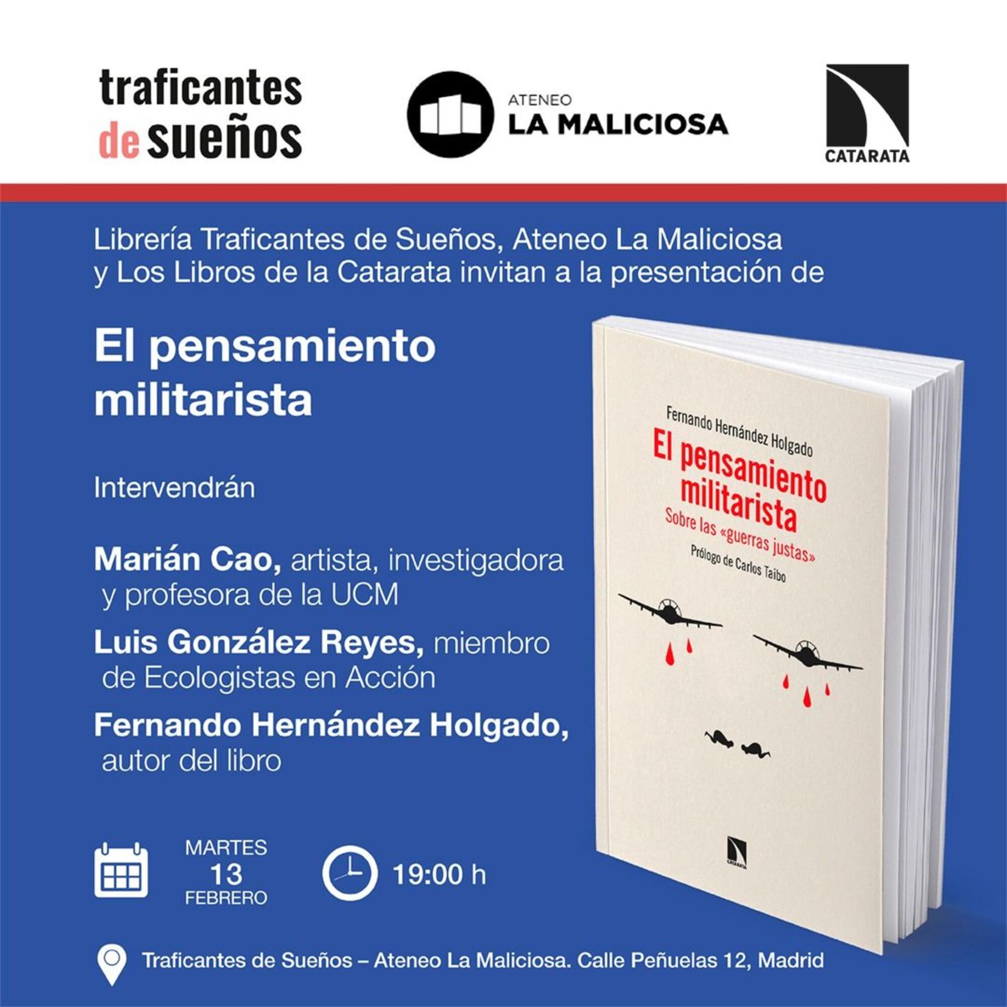Cartel presentación El pensamiento antimilitarista